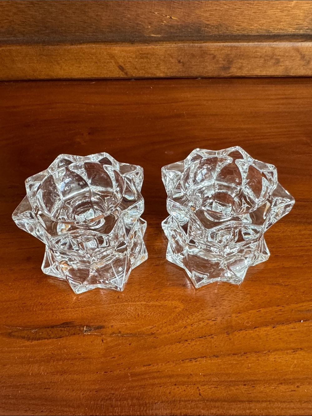 Crystal Candle Holders Mikasa Symmetry Sparkling Star Pair